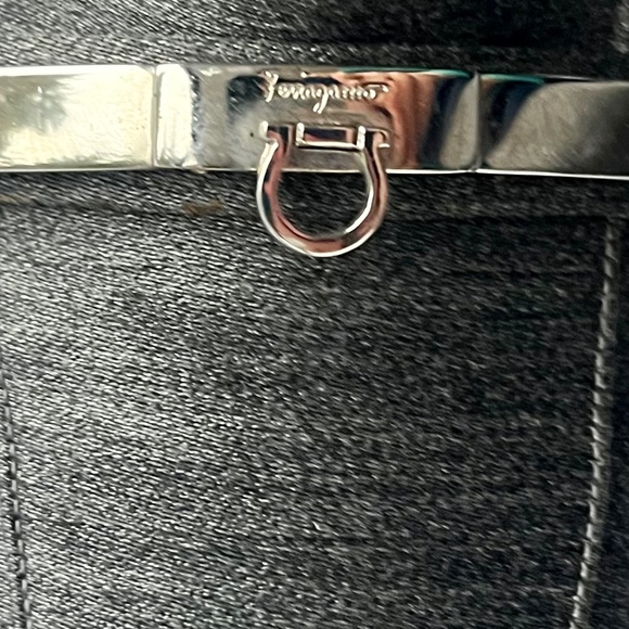 Salvatore Ferragamo Vintage Silk Gray / Silver Women's Loafers, 4 - Picture 12 of 15